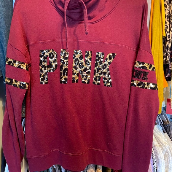 PINK Victoria's Secret Sweaters - PINK Victorias Secret Leopard sequin sweater Medium RARE